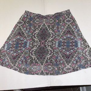 Maurices Black White Blue Boho  Mini Short Skirt Bottoms Lined Medium Women’s
